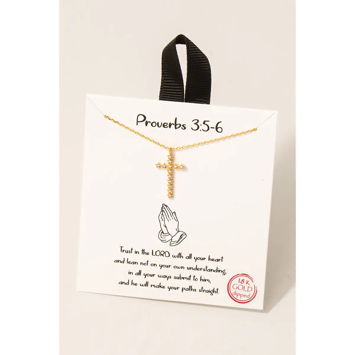Proberbs 3:5-6 Cross Necklace