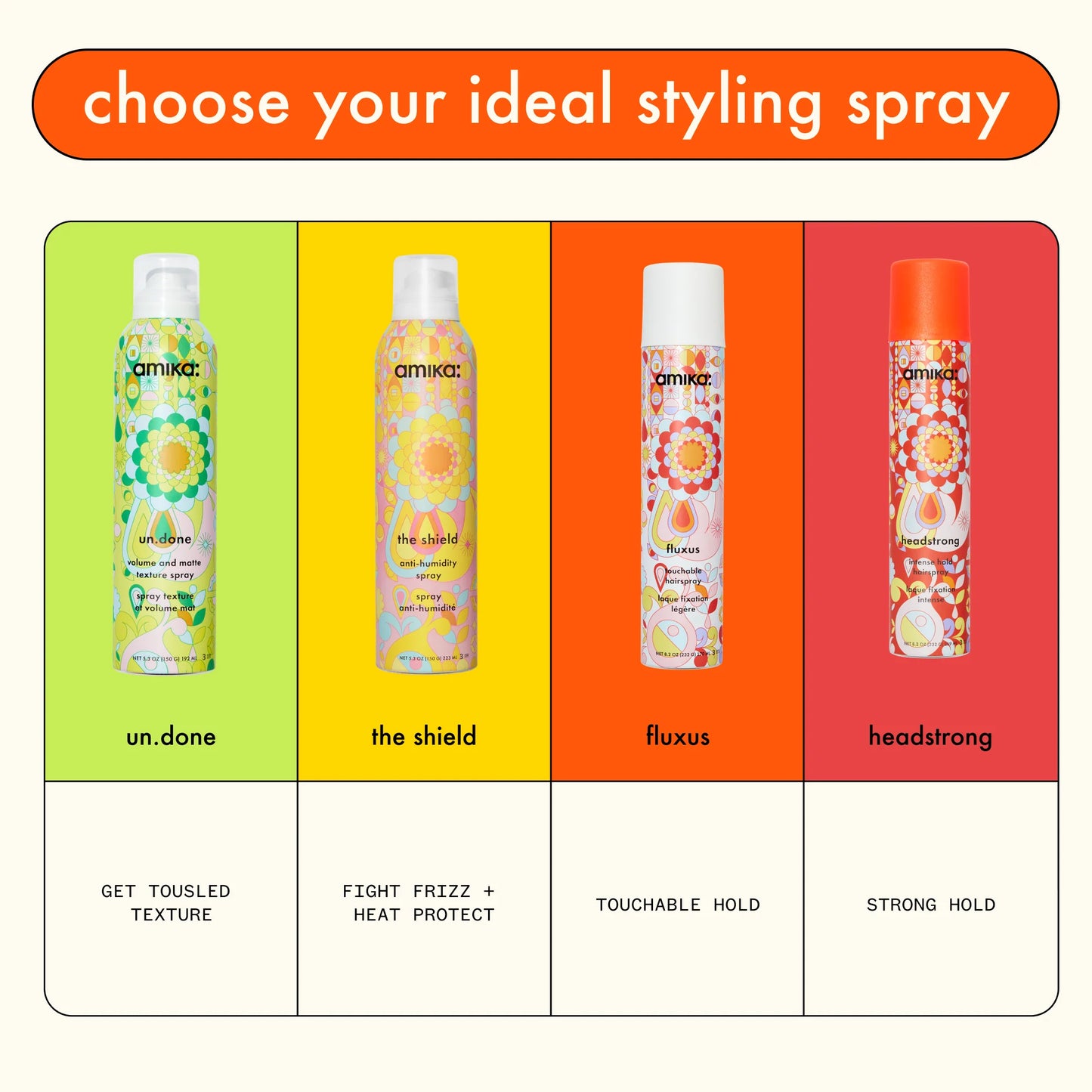 fluxus touchable, flexible hold hairspray 8.2 oz / 270 ml - amika