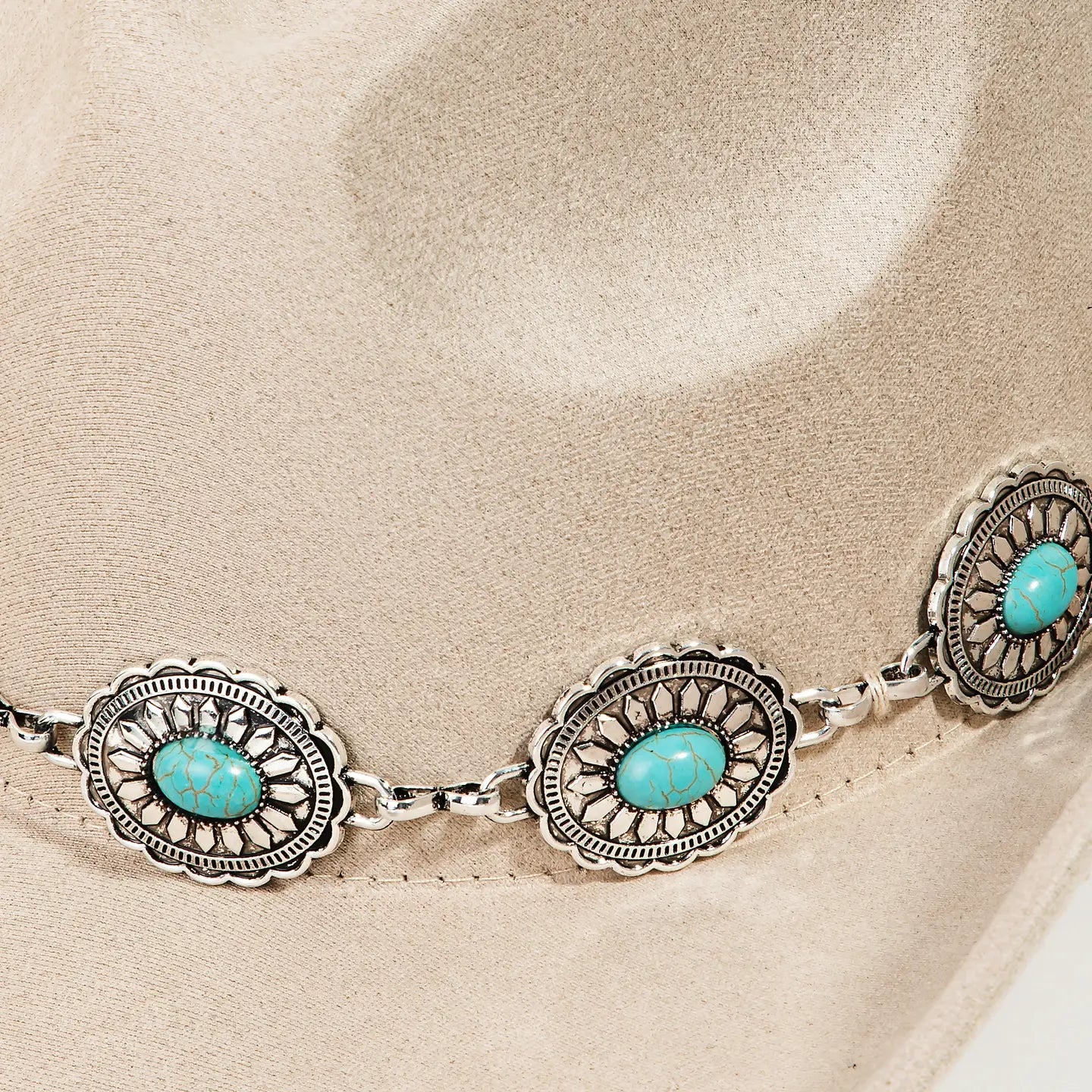 Turquoise Oval Stone Cowboy Hat