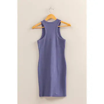 Acid Washed Ribbed Mini Dress