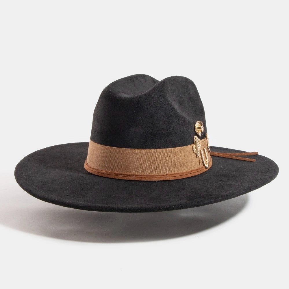 Western Cowboy Charms Flat Brim Hat