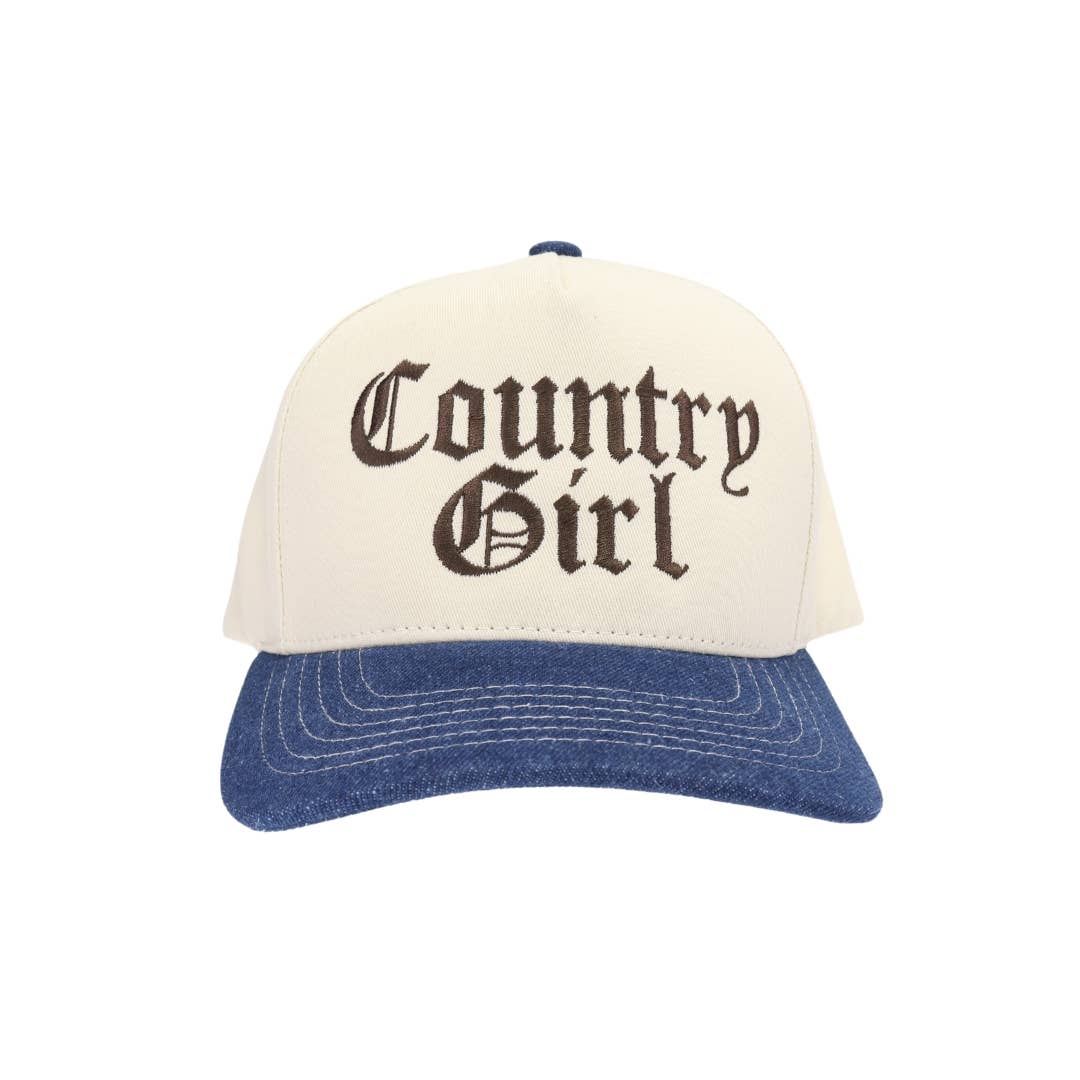 Country Girl Embroidered Trucker Hat