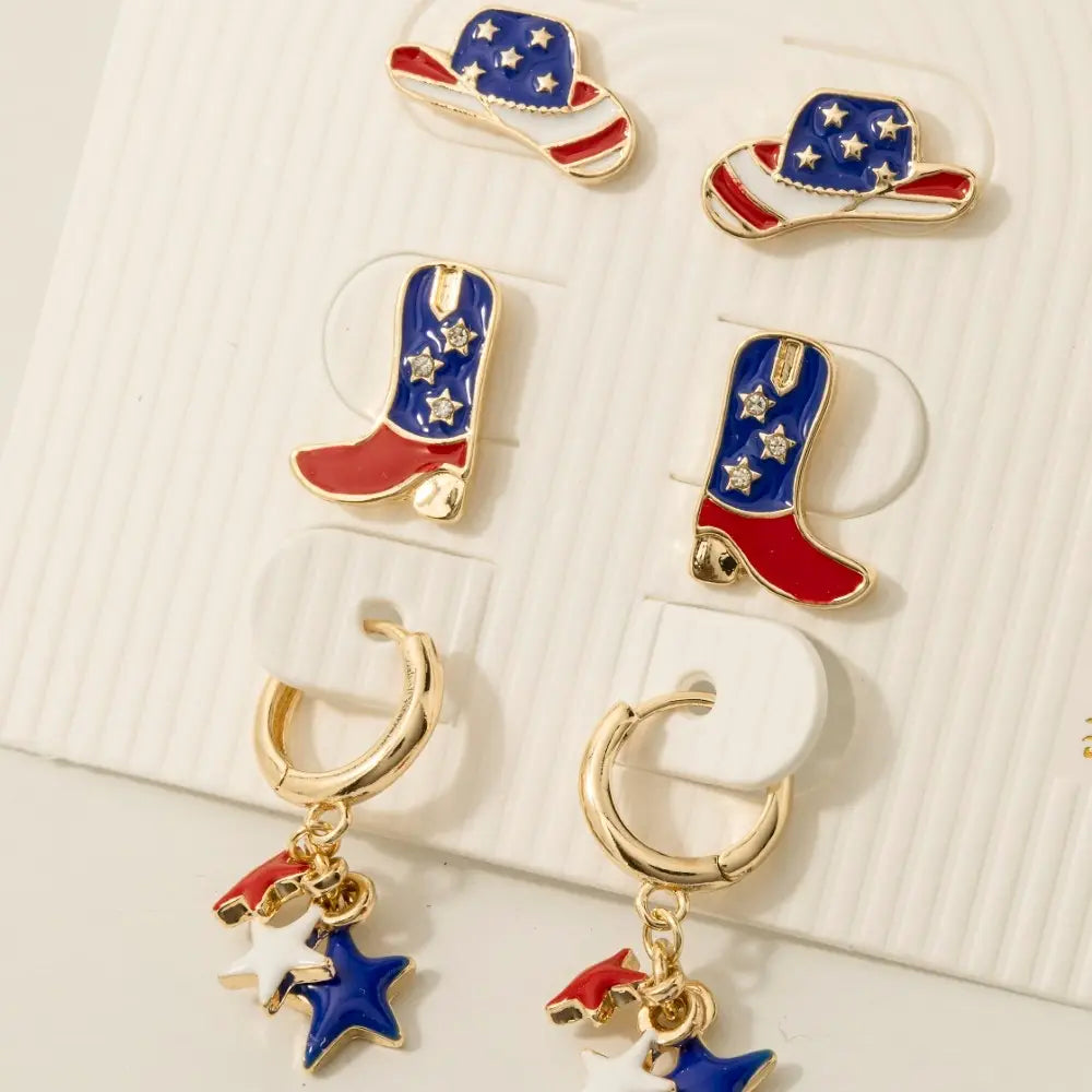 USA Western Earrings Set