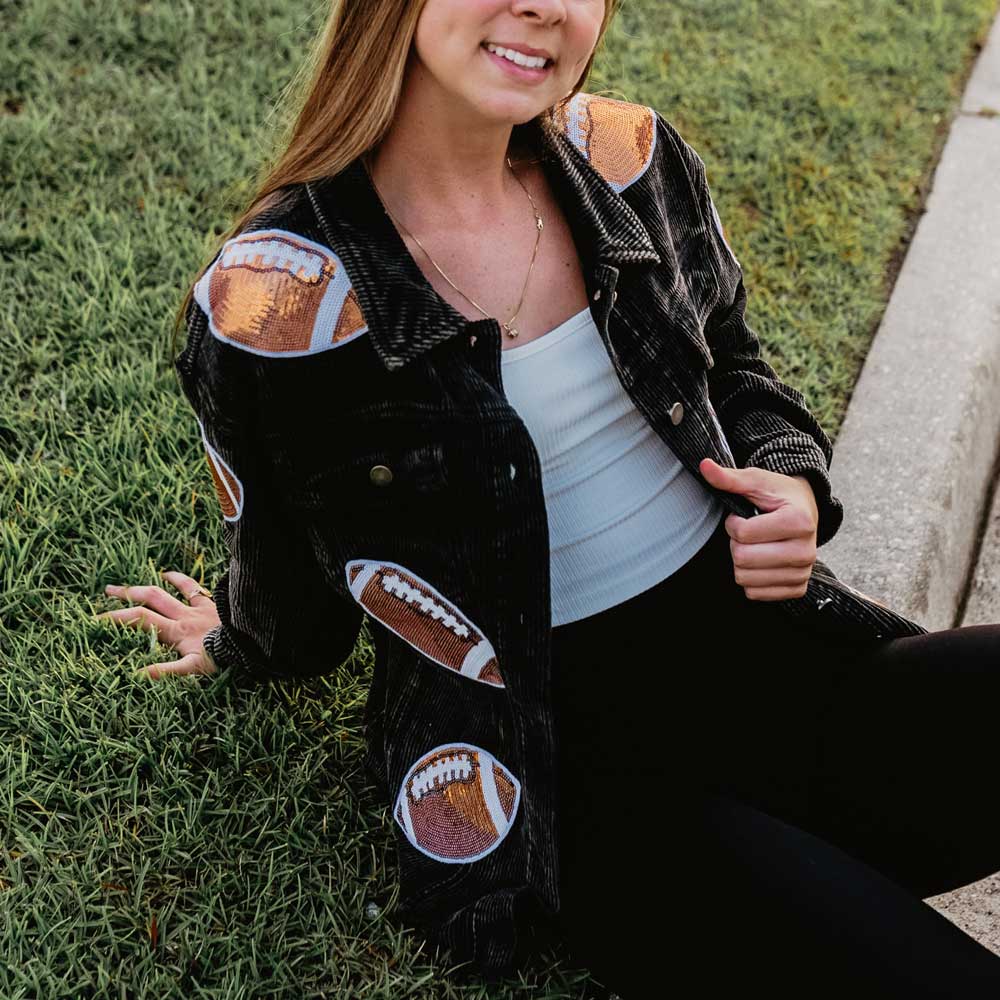 Sequin FOOTBALL CORDUROY Shacket