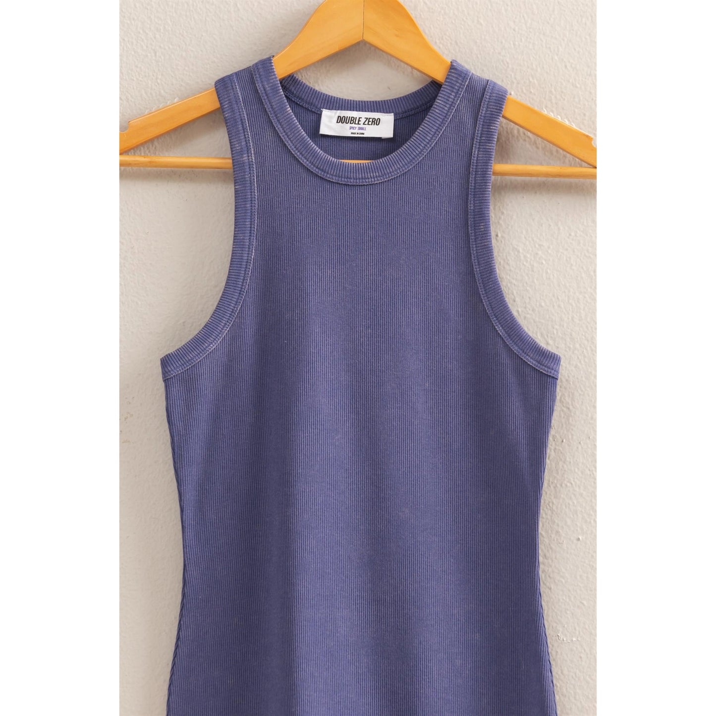 Acid Washed Ribbed Mini Dress