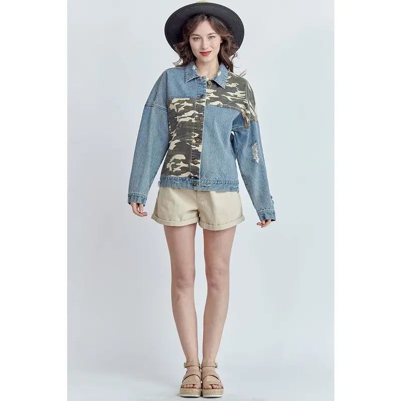 Camo Denim Button Down