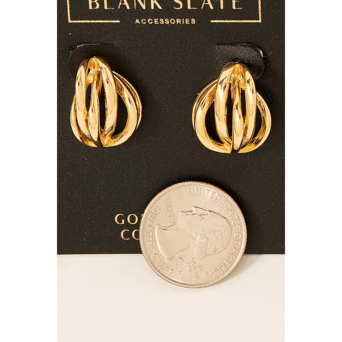 Gold Dipped Oval Post Earrings