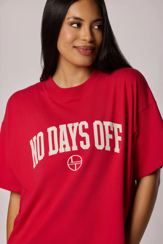 "NO DAYS OFF" Tee - MAGA Red