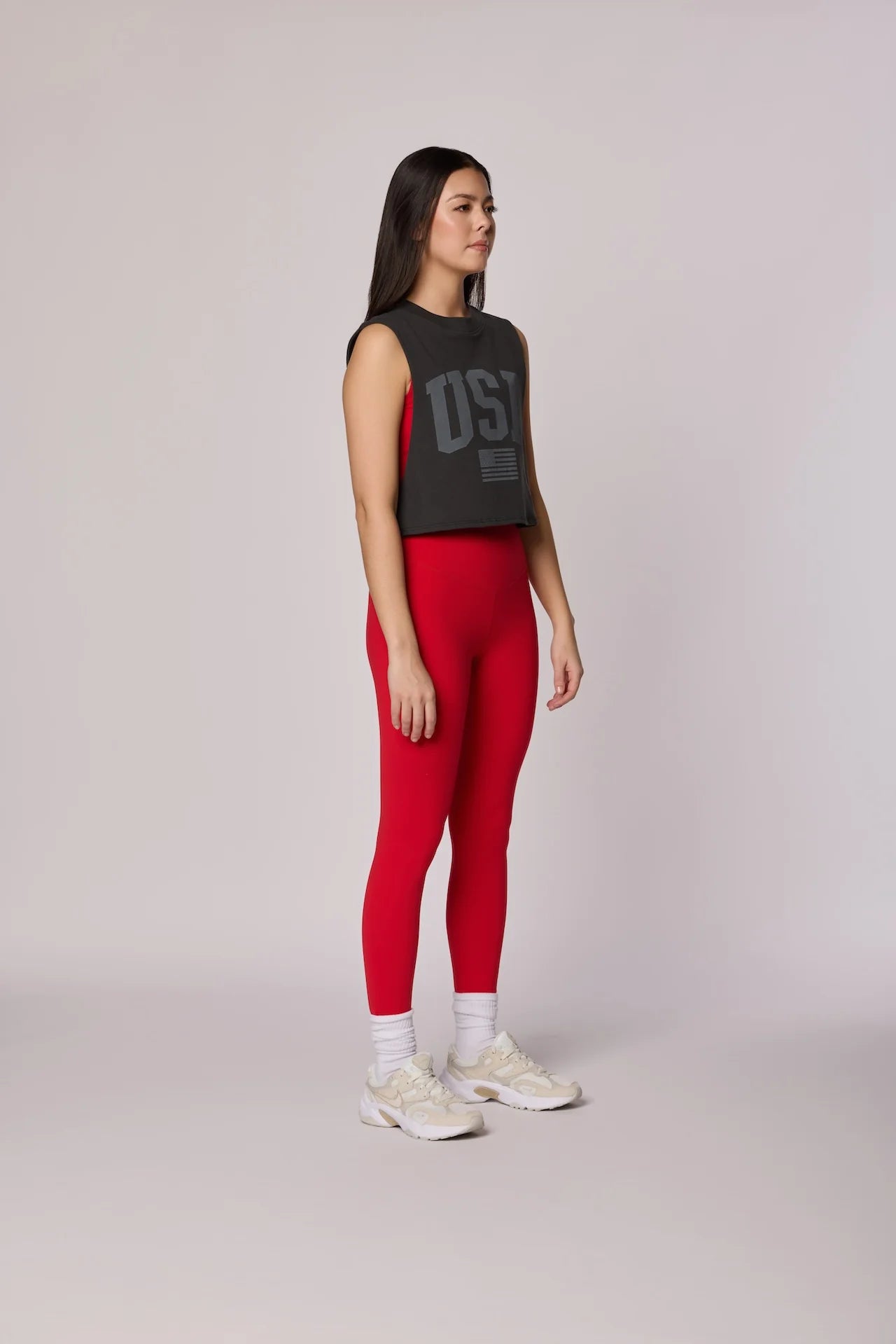 USA Crop Tank - Washed Black