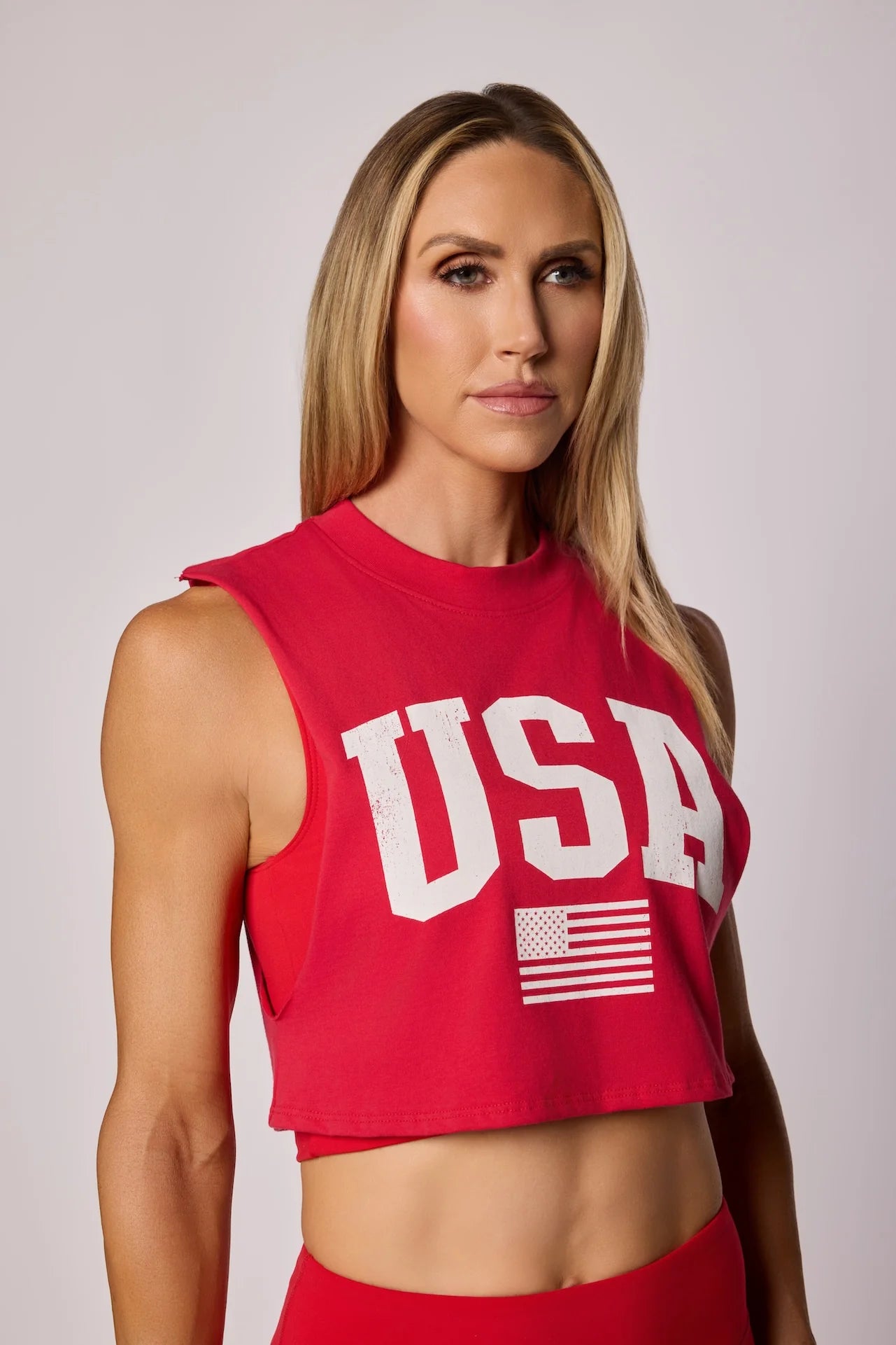 USA Crop Tank - MAGA Red