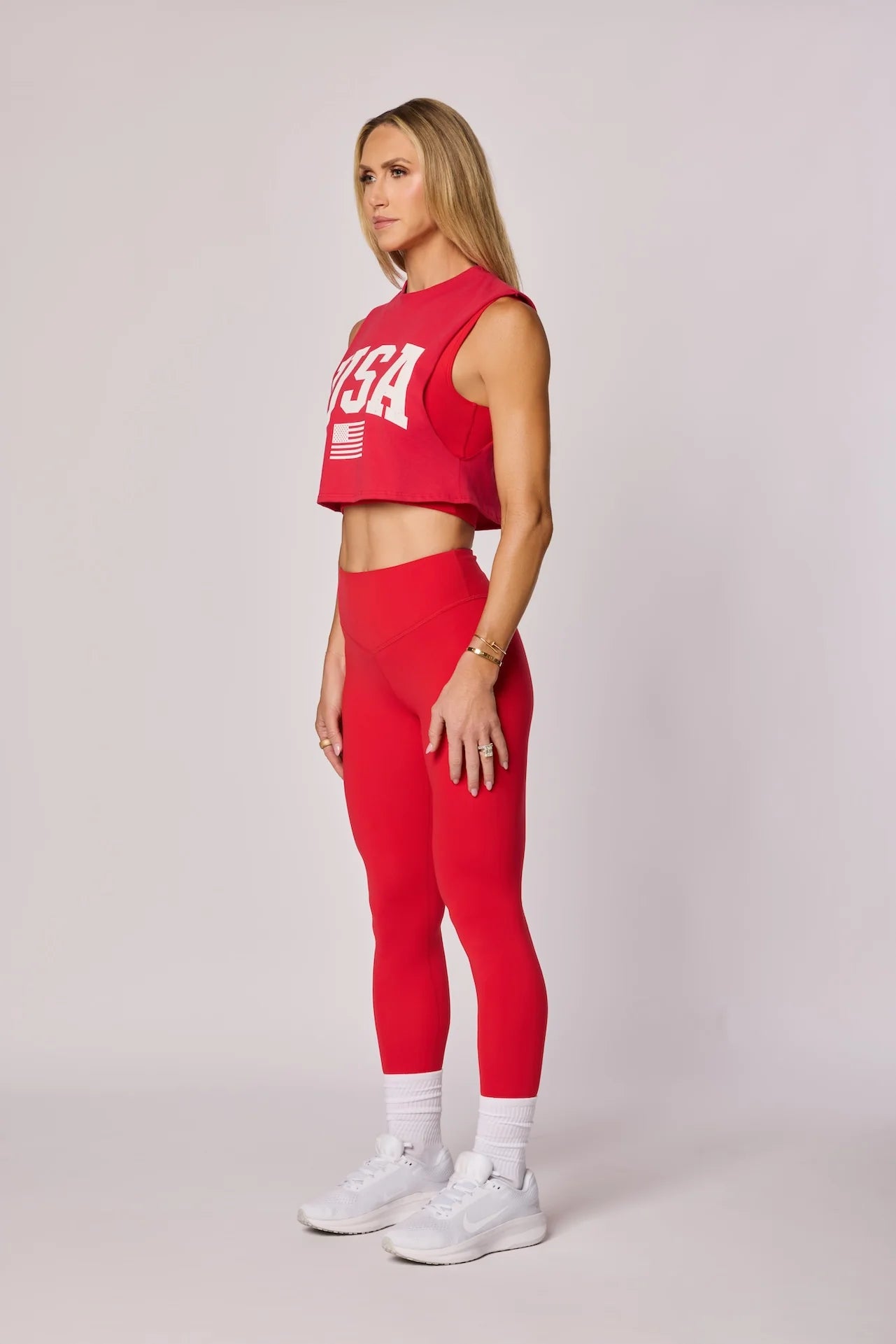 USA Crop Tank - MAGA Red