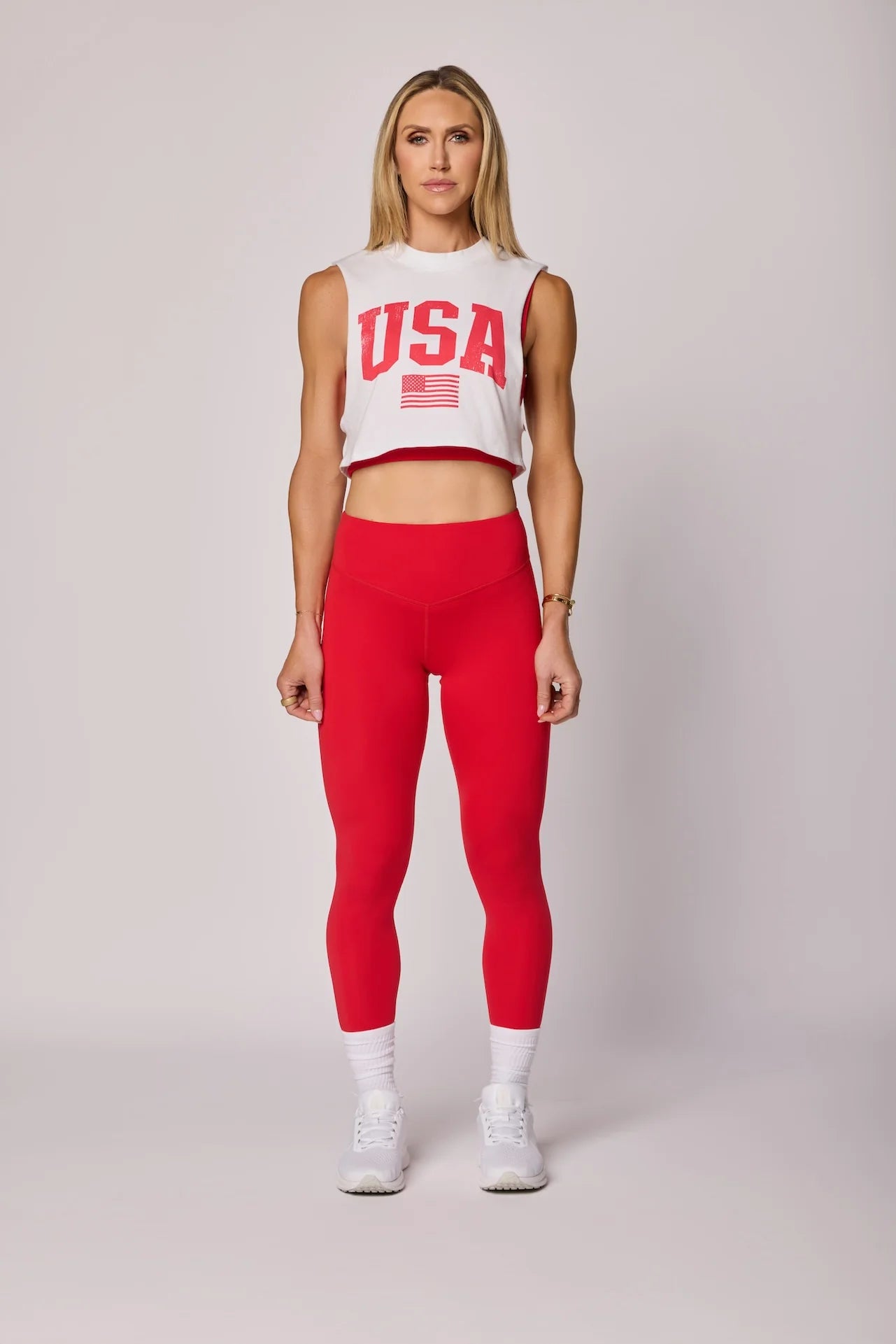 USA Crop Tank - Optic White