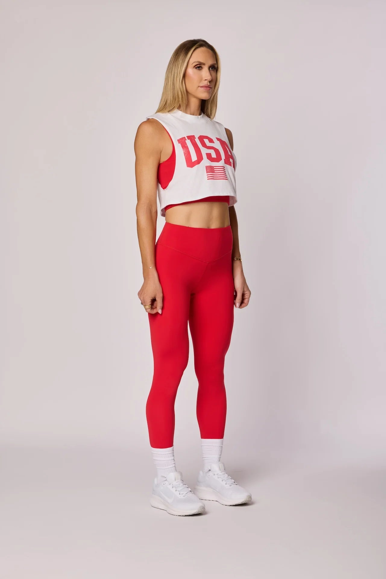 USA Crop Tank - Optic White