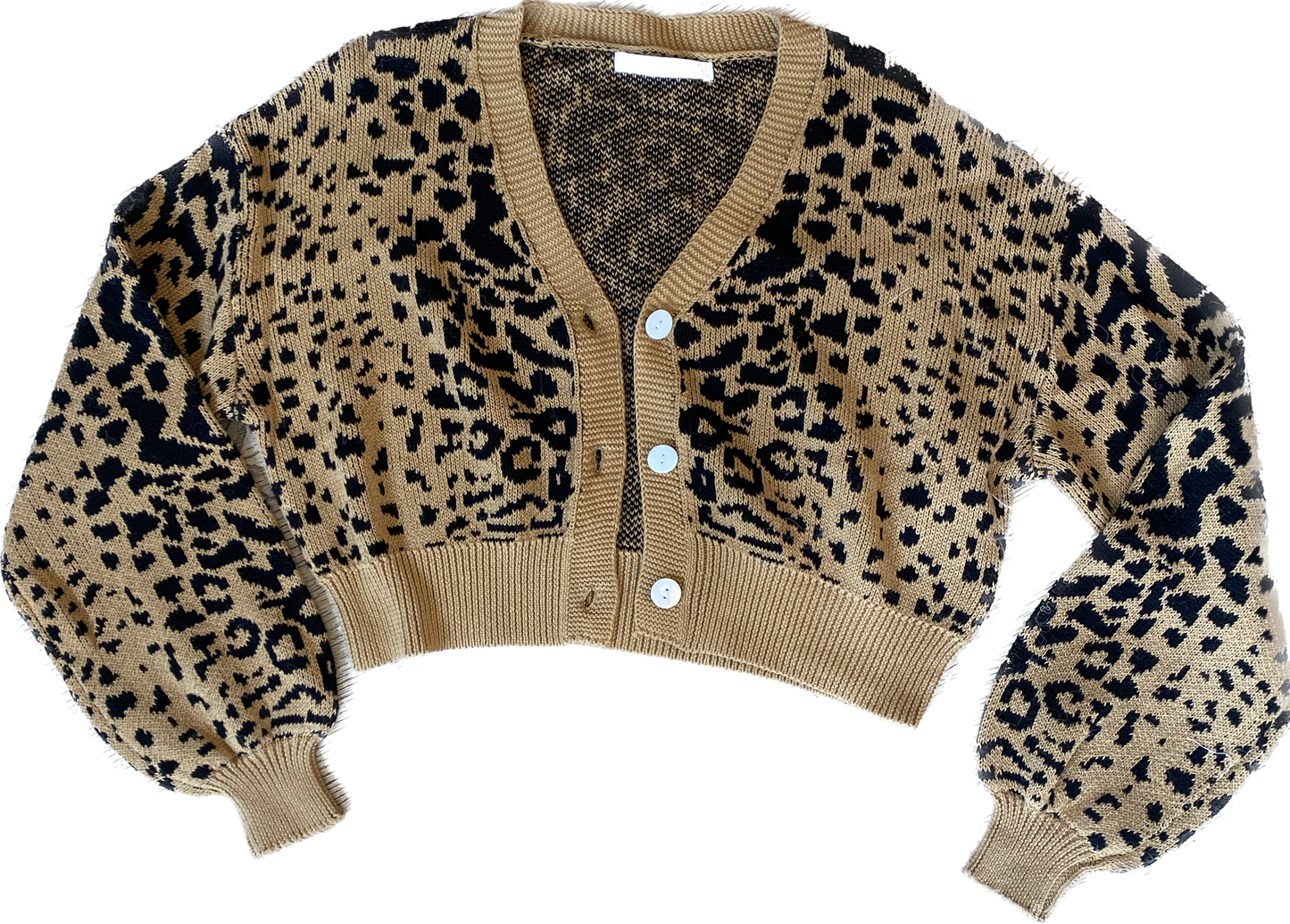 leopard print cropped cardigan