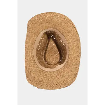 Beaded Band Straw Cowboy Hat