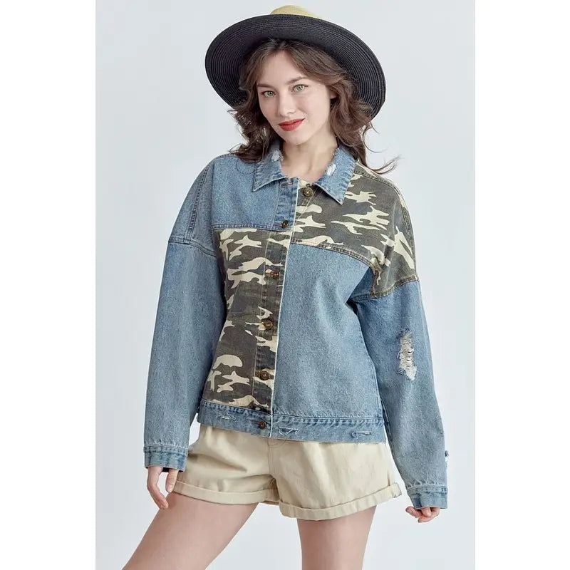 Camo Denim Button Down