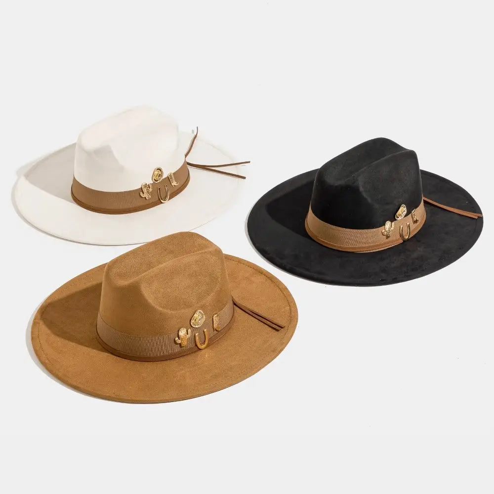 Western Cowboy Charms Flat Brim Hat