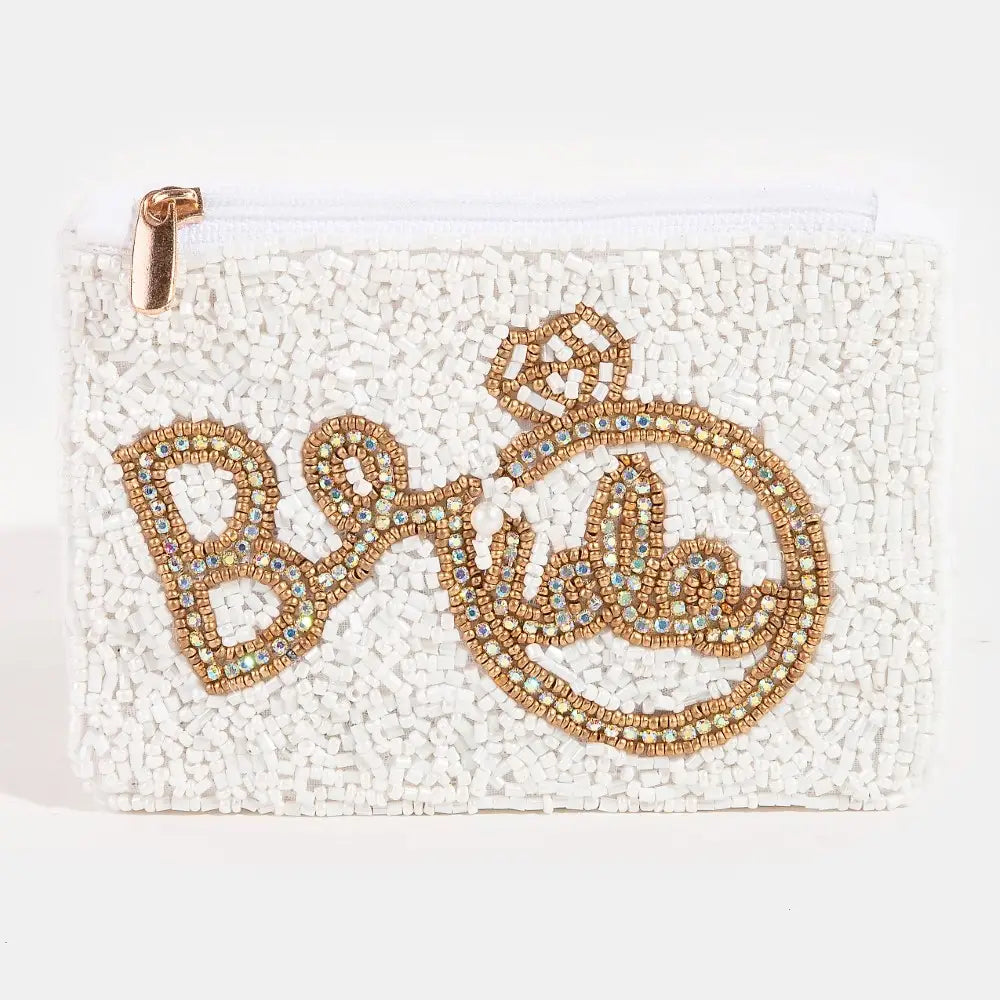 Bride and Ring beaded coin purse