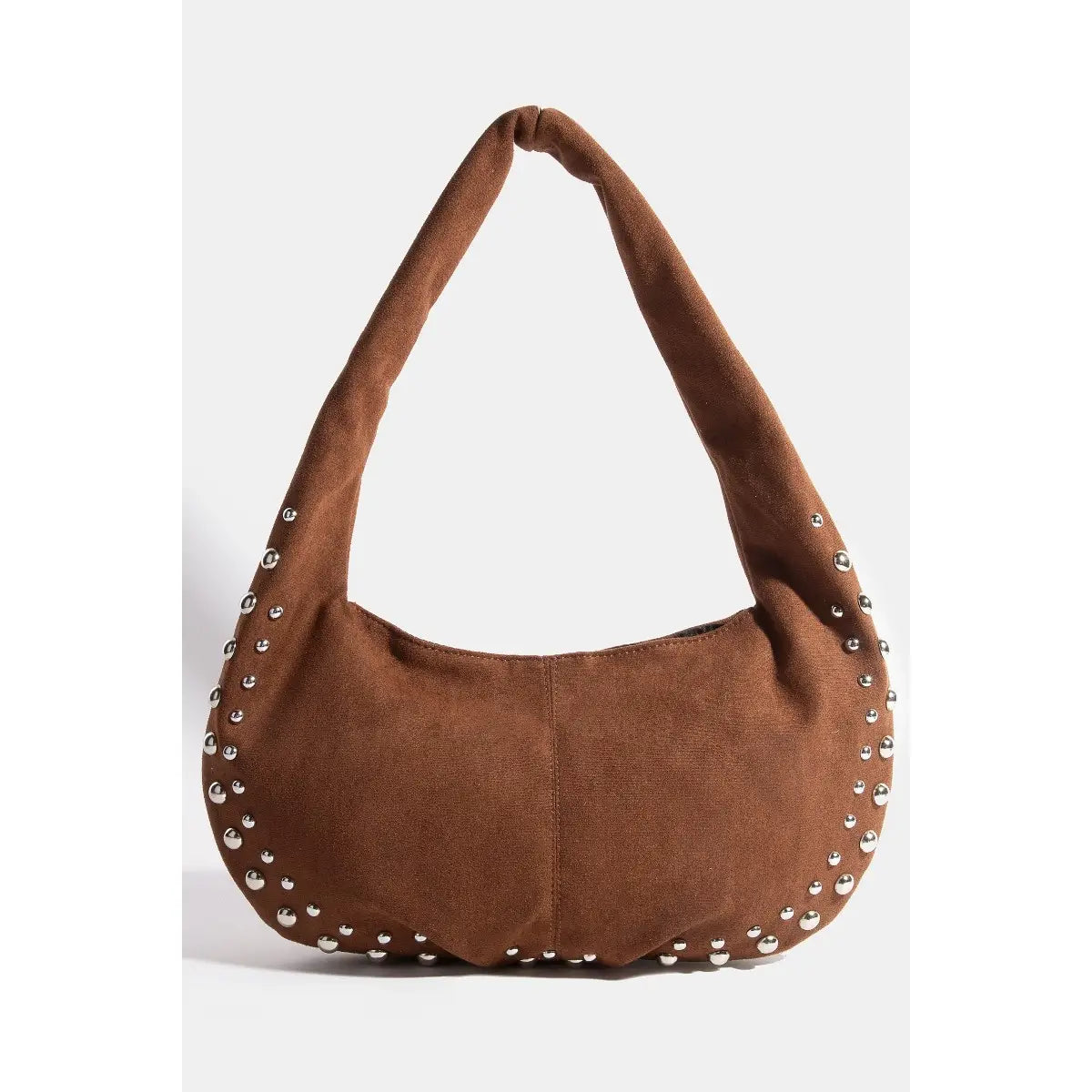 Millie Metallic Studded Faux Suede Hand Bag