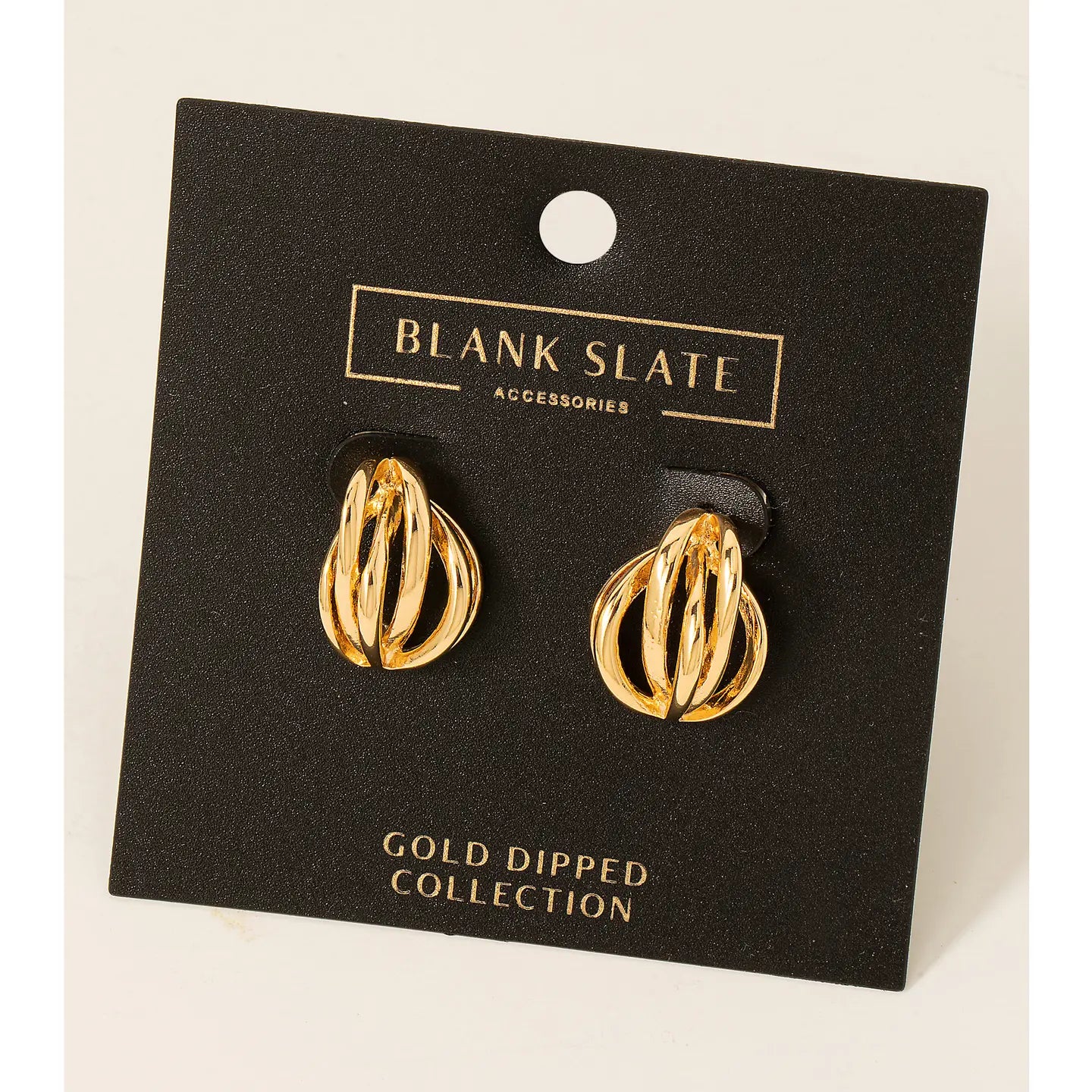 Gold Dipped Oval Post Earrings