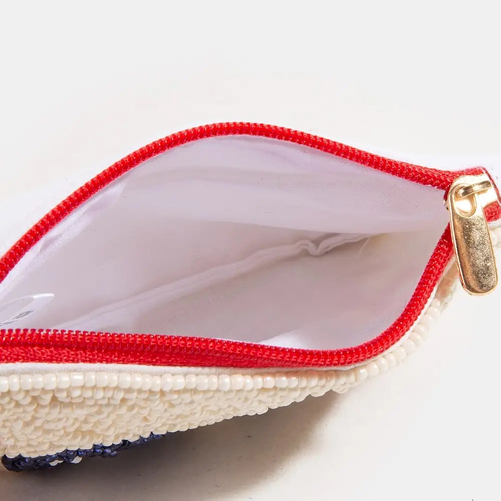 USA Love beaded coin purse