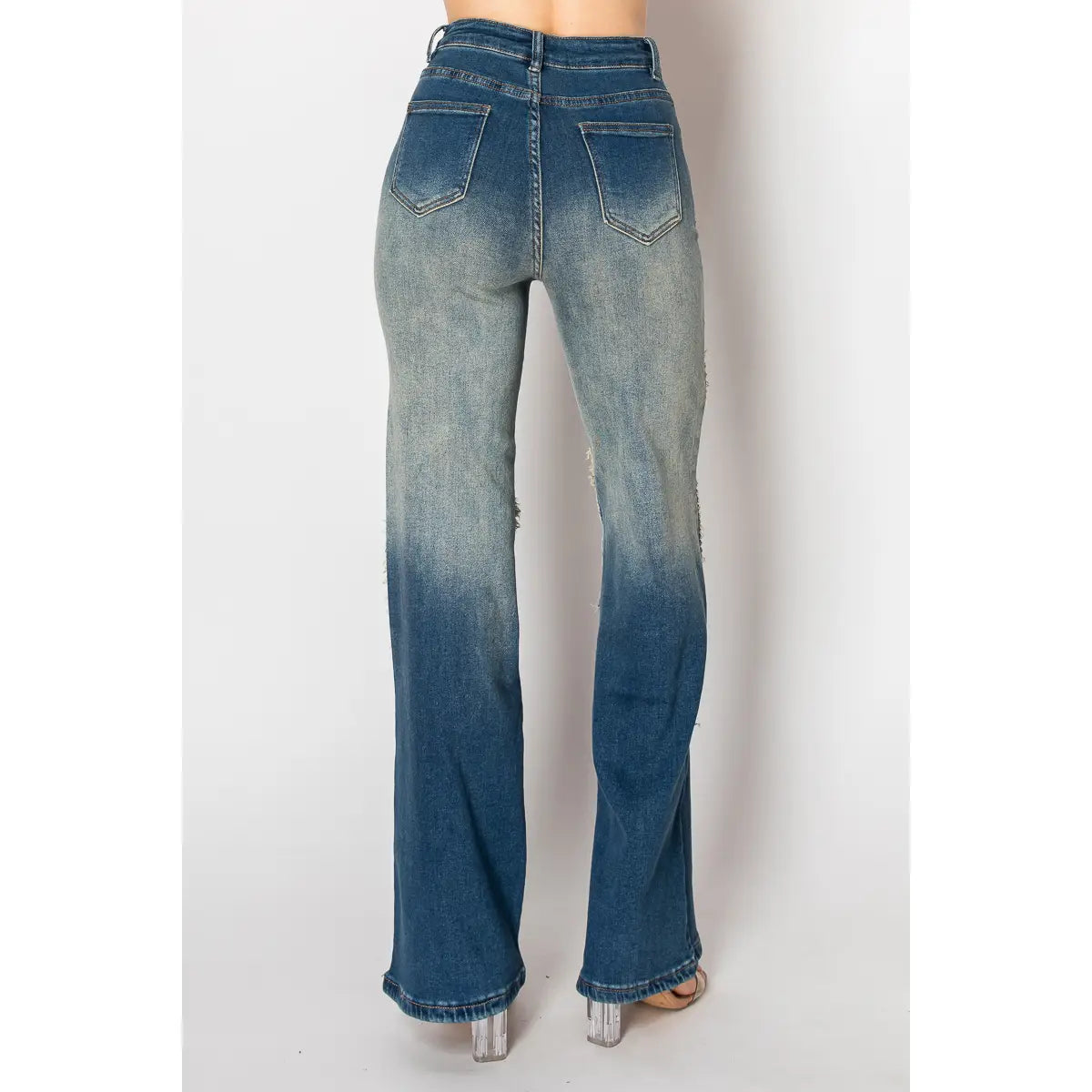 Embellished Acid Wash Jeans
