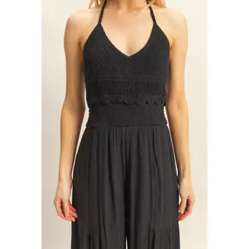 Hadley Halter Neck Crochet Jumpsuit