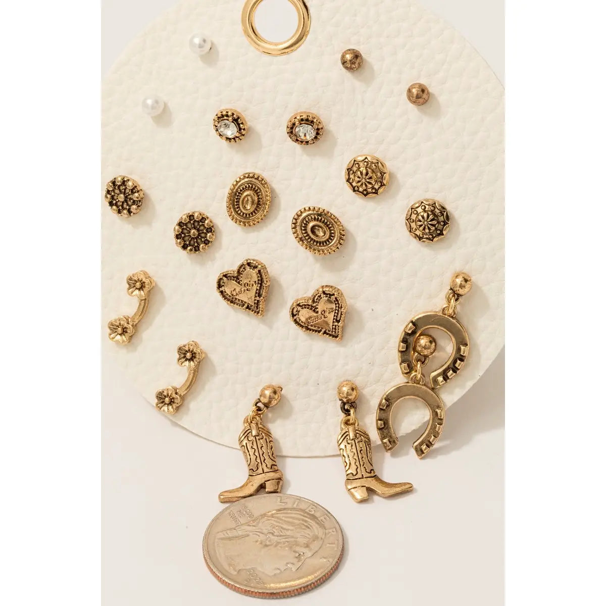 Hearts and Western Earrings Set