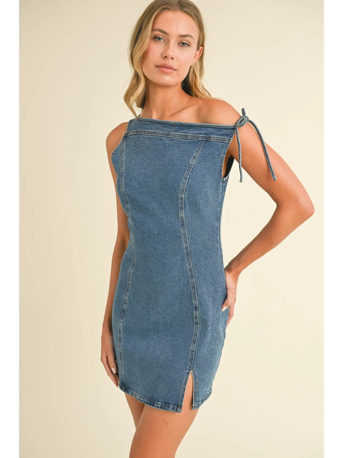 Tie Off Shoulder Mini Dress Sunni Daze Boutique Tie Off Shoulder Mini Dress Sunni Daze Boutique