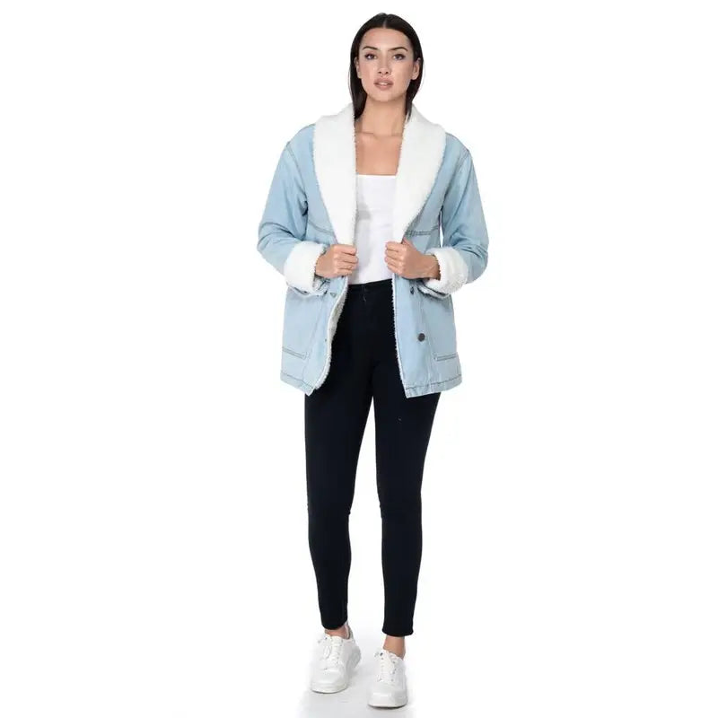 Oversize Jacket with Sherpa Lining
