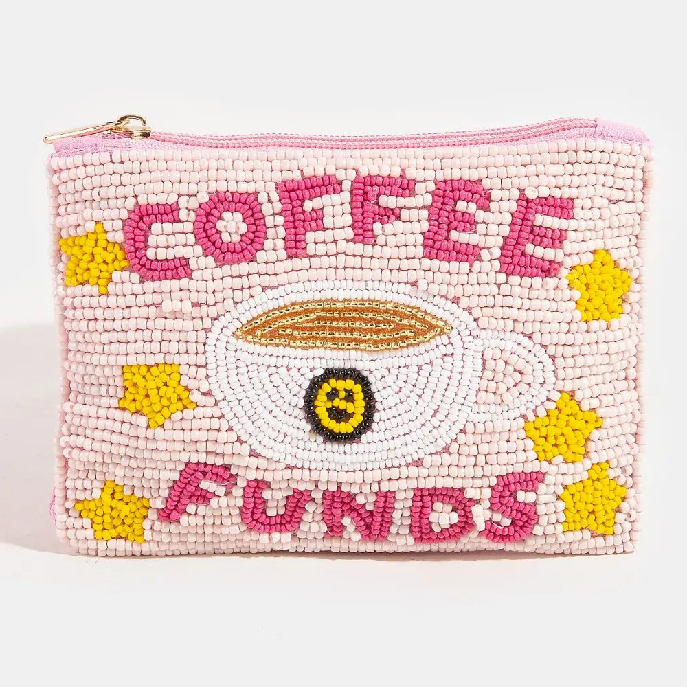 Coffee Funds beaded coin purse