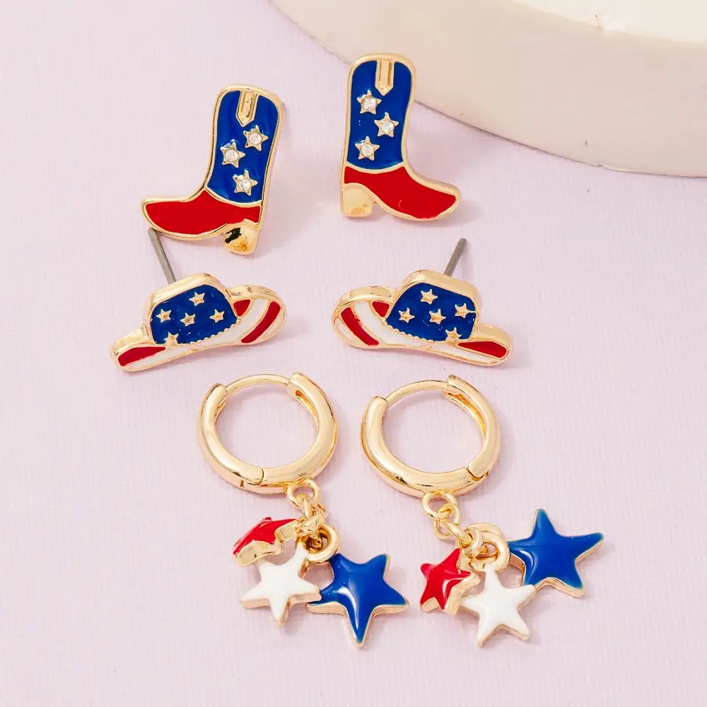 USA Western Earrings Set