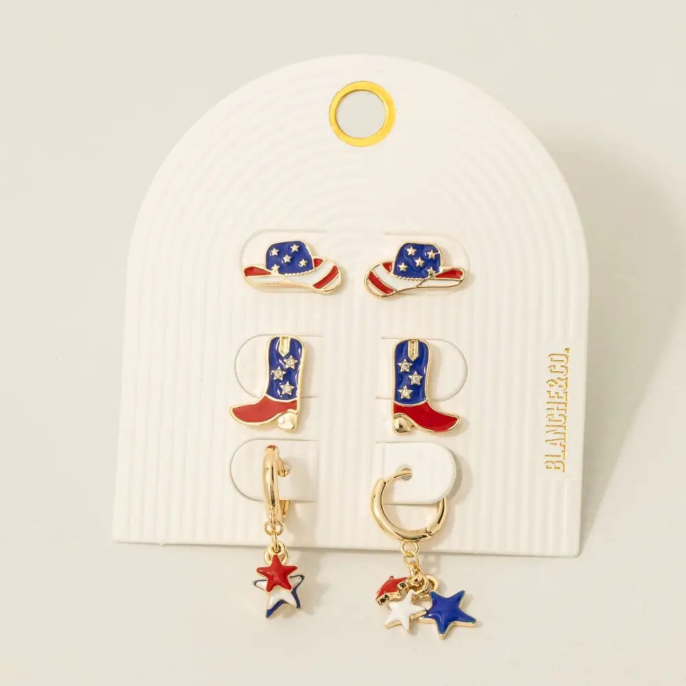USA Western Earrings Set