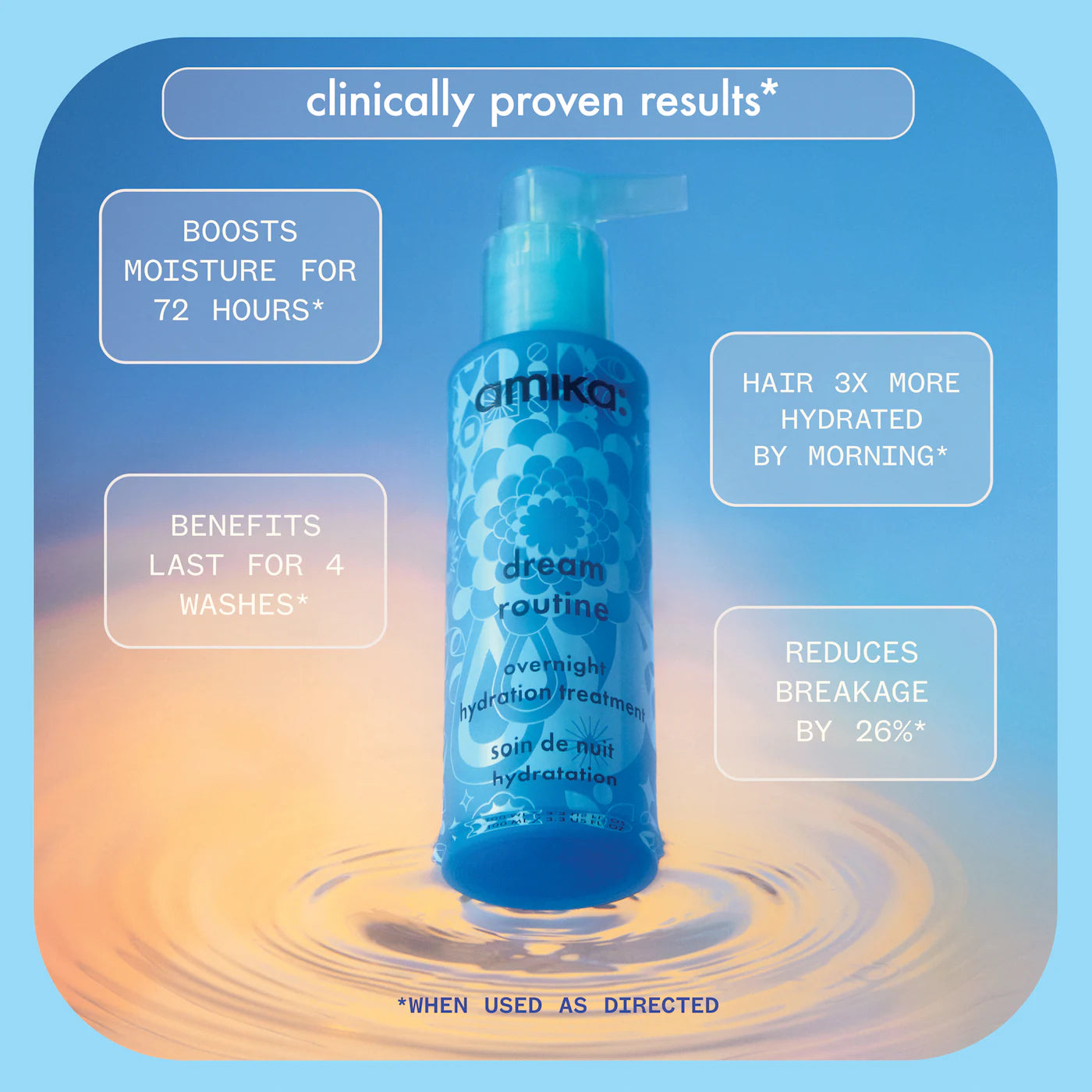 dream routine overnight hydrating hair mask 3.38 oz / 100 ml - amika