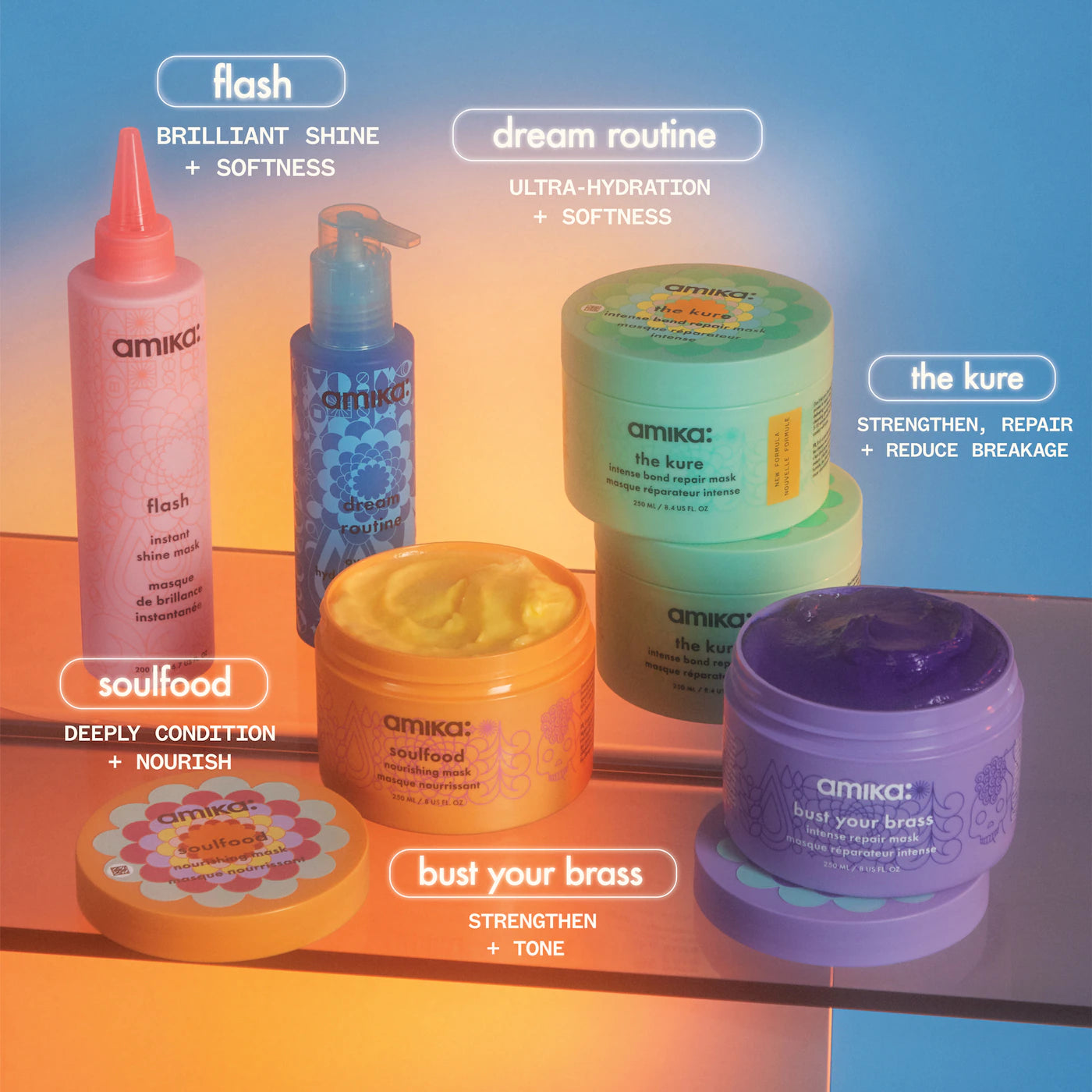 dream routine overnight hydrating hair mask 3.38 oz / 100 ml - amika