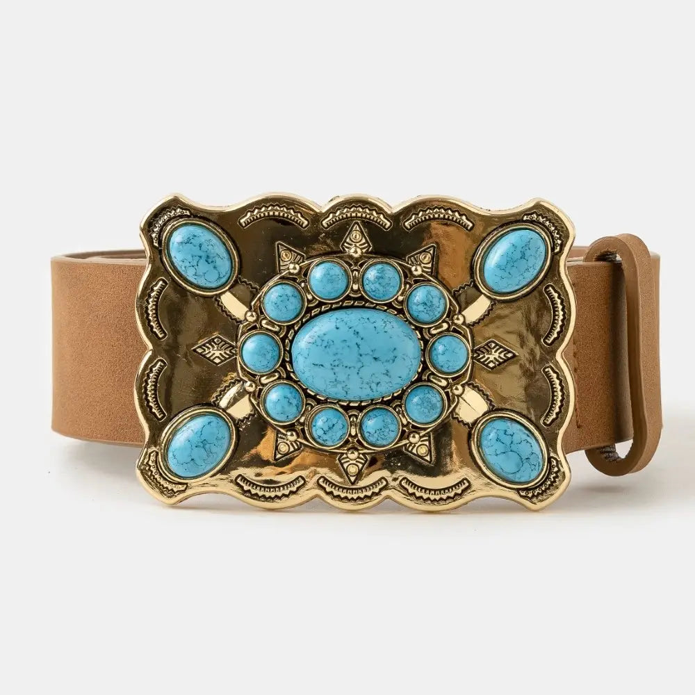 Large Stone Ornate Buckle Belt