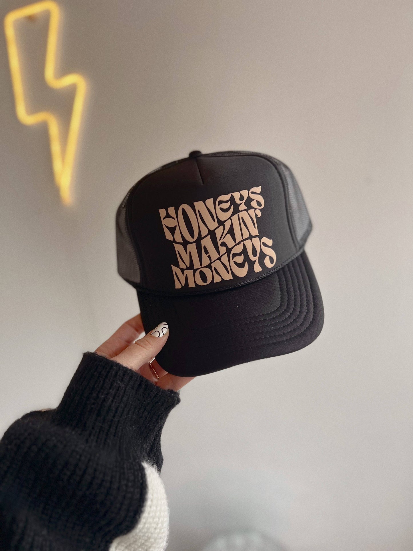 Honeys Makin’ $ Woman Owned Trucker Hat - Black