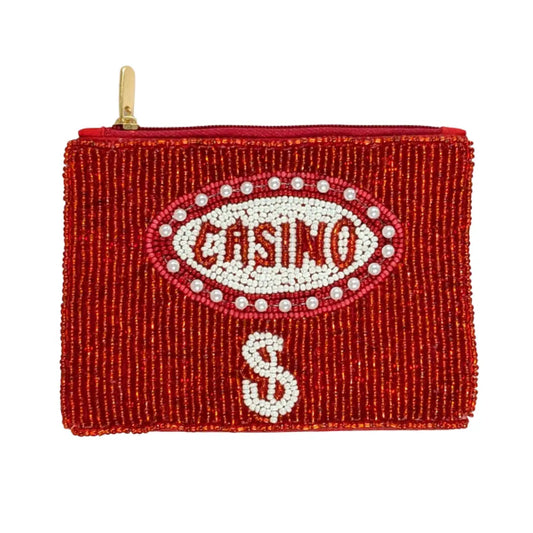 Casino Money Beaded Coin Purse