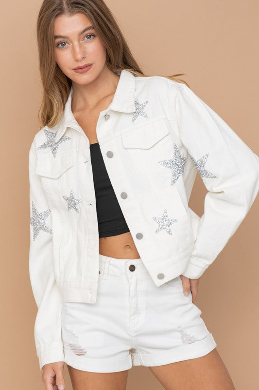 Rhinestone Stars Denim Jacket