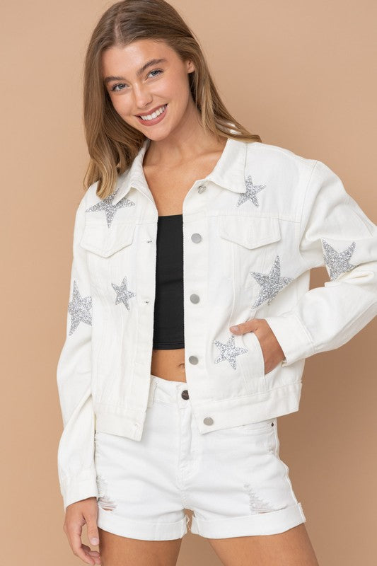 Rhinestone Stars Denim Jacket
