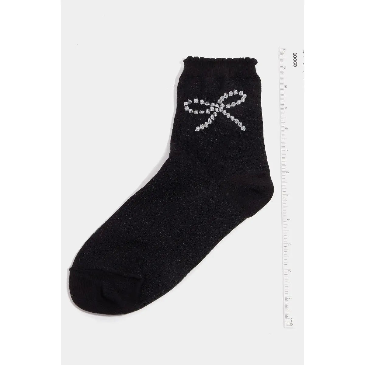 Silver Ribbon Embroidered Socks