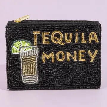 Tequila Money Seed Bead Coin Purse