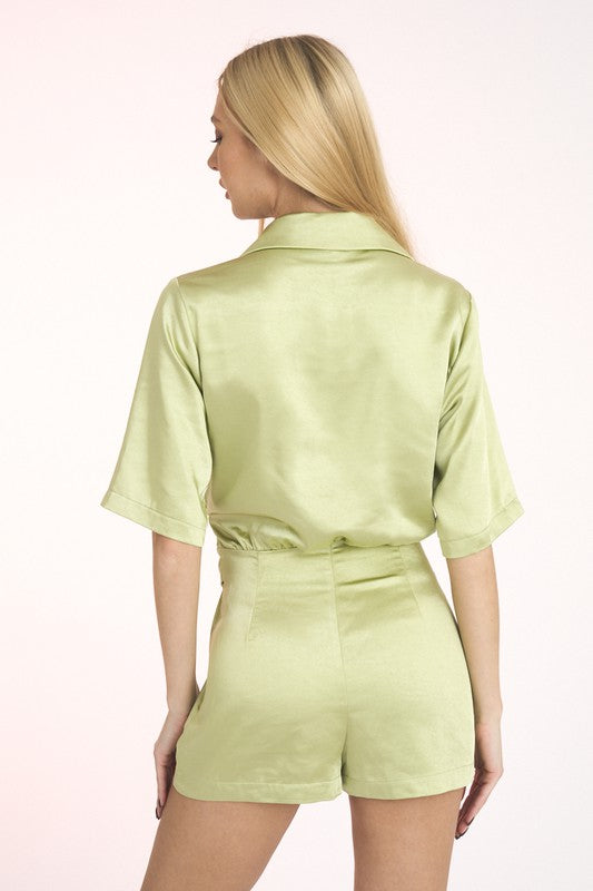 Emerald Enchantment Silk Romper