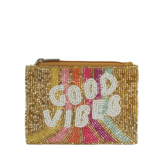 Good Vibes beaded coin purses