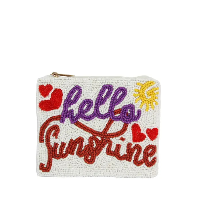 Hello Sunshine beaded coin purses