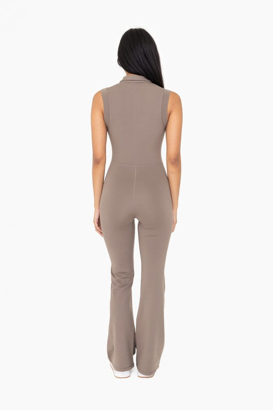 Venice retro half zip flared jumpsuit