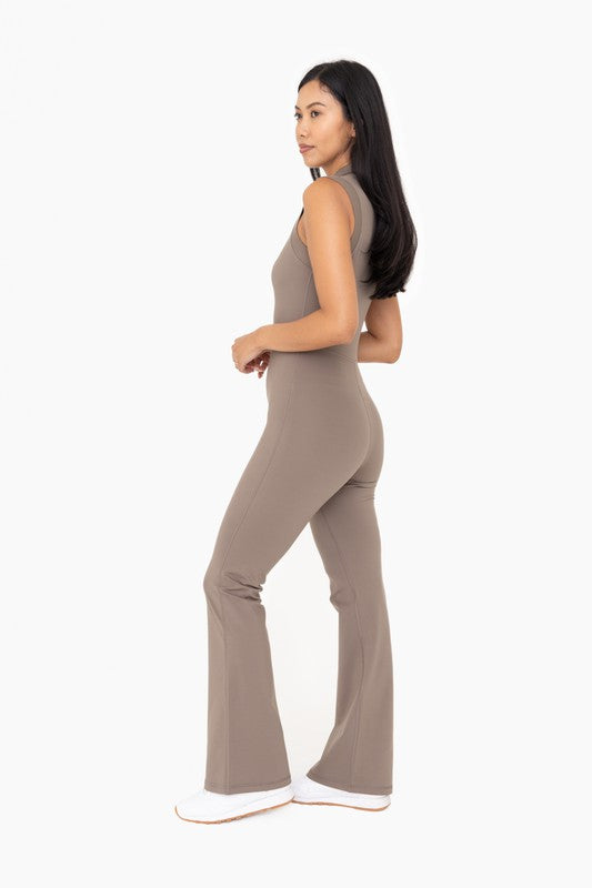 Venice retro half zip flared jumpsuit