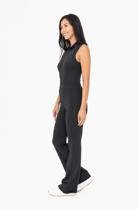 Venice retro half zip flared jumpsuit