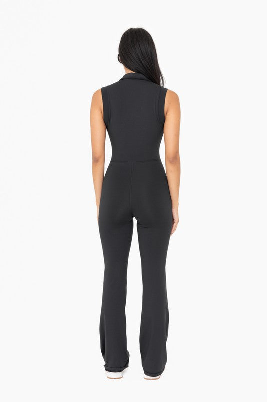 Venice retro half zip flared jumpsuit