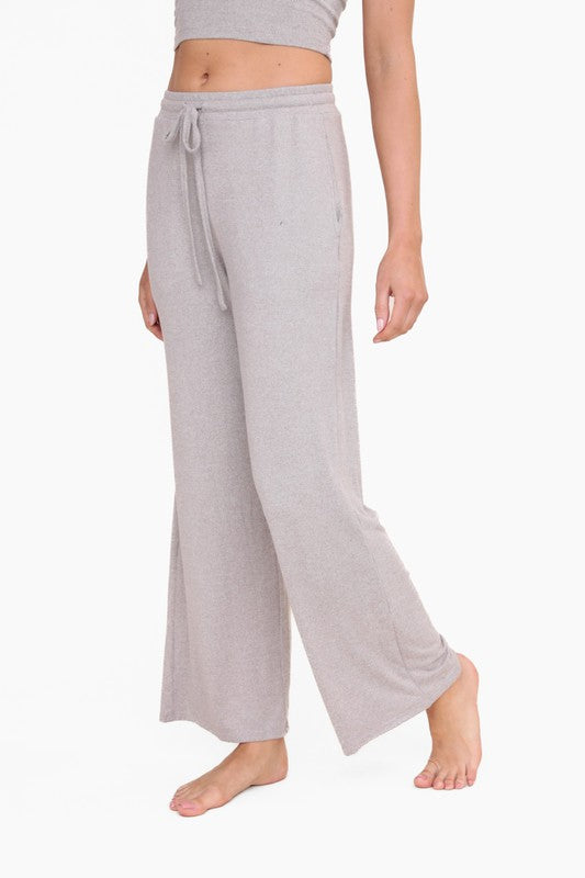 BRUSHED WIDE LEG LOUNGE PANTS